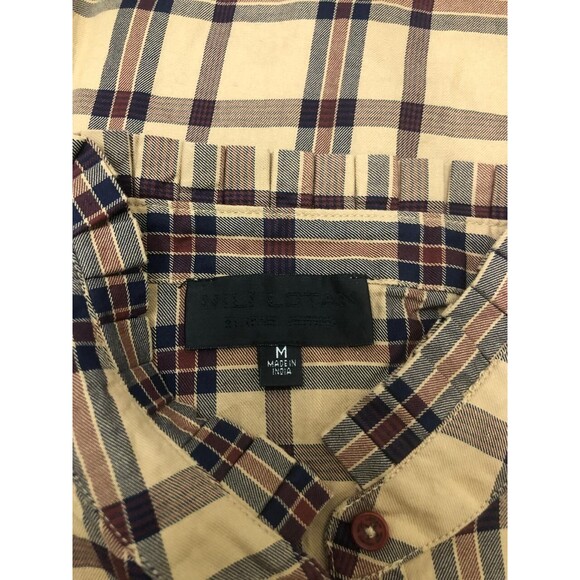 Nili Lotan Greta Plaid Blouse Shirt Top Buttondown Cotton Print Ruffle M 252872 - Picture 7 of 7